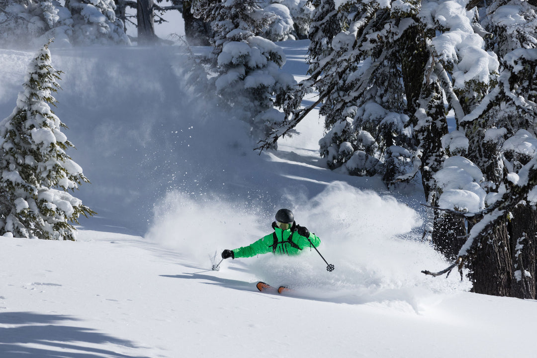 Guy skiing in Smartwool Ski socks from Switchback Sports
