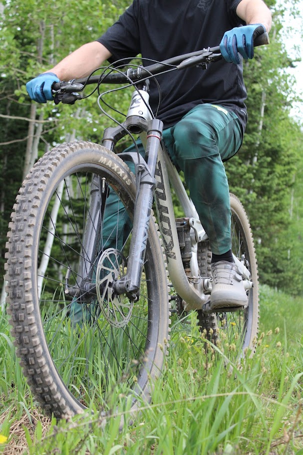 someone on at bike with fox gear at Switchback Sports in Park City