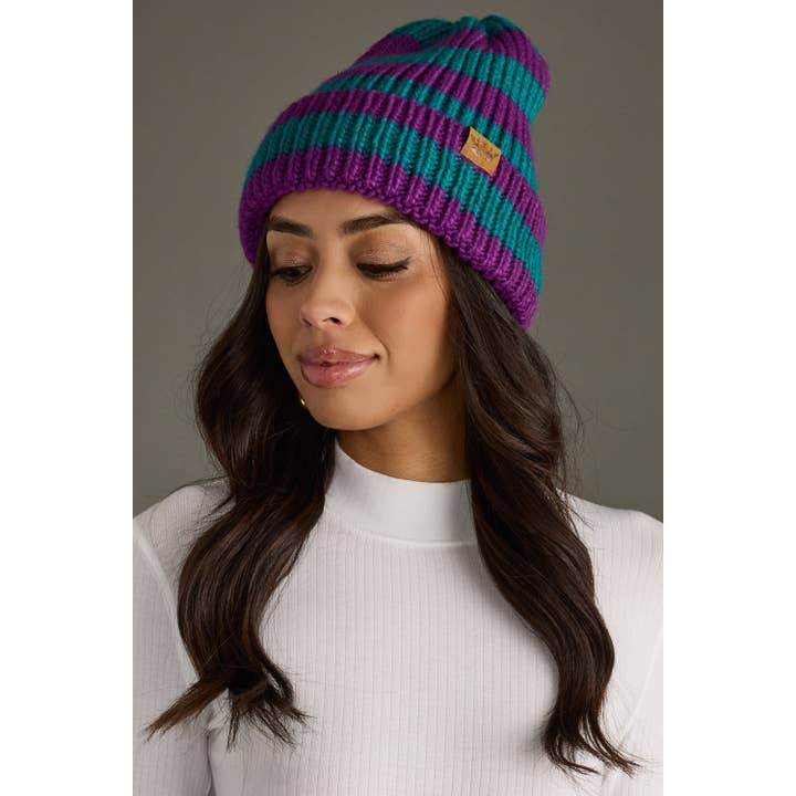 Striped Knit Beanie