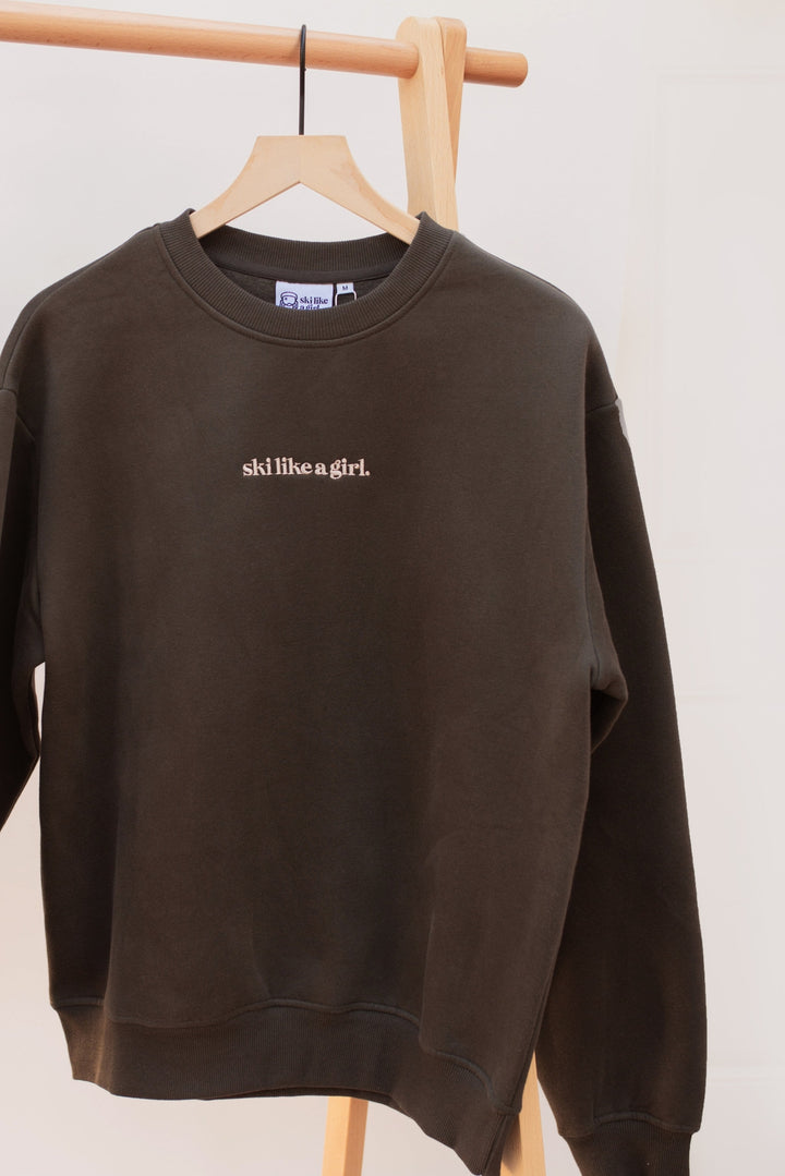 Ski Like a Girl Classic Crew - Woods