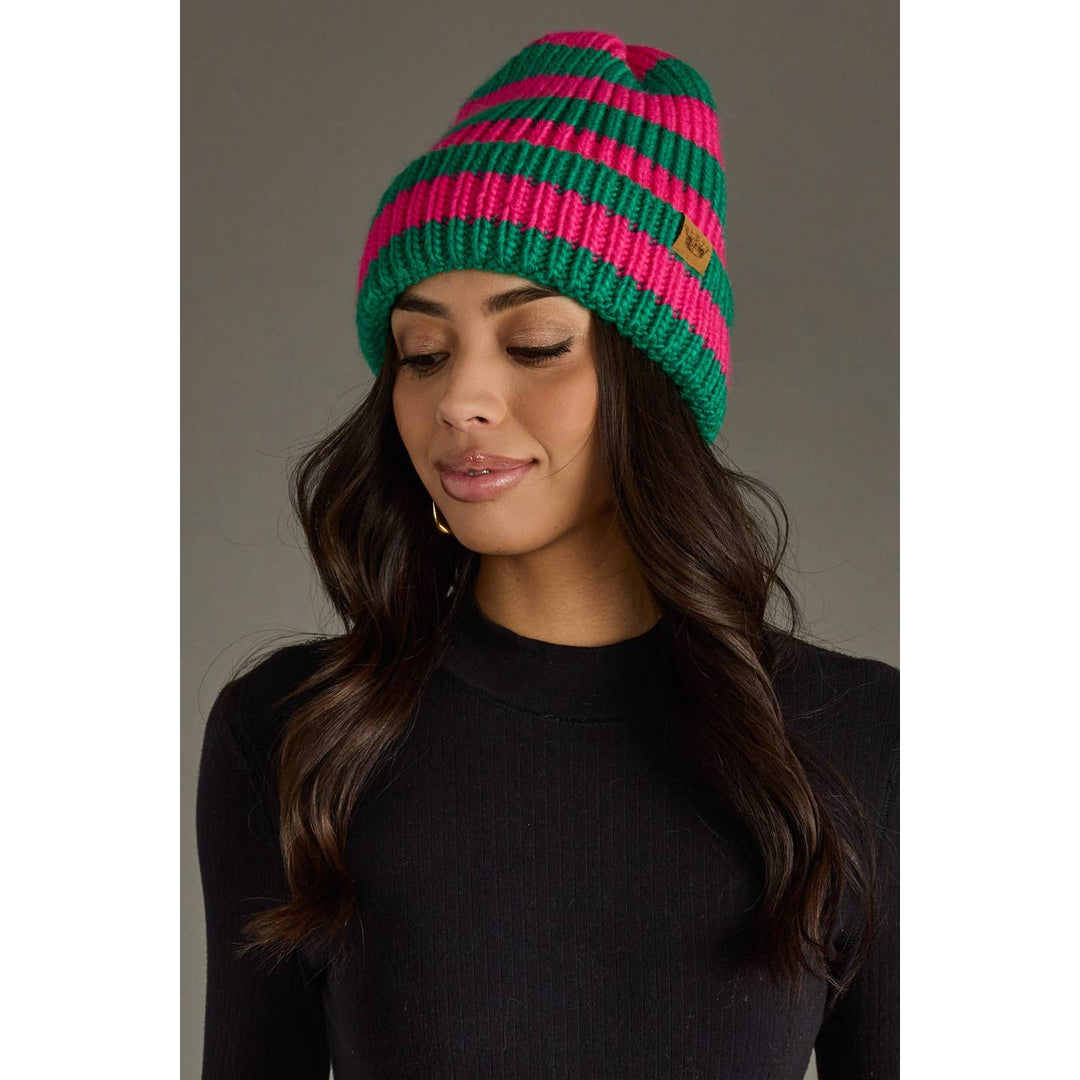 Striped Knit Beanie