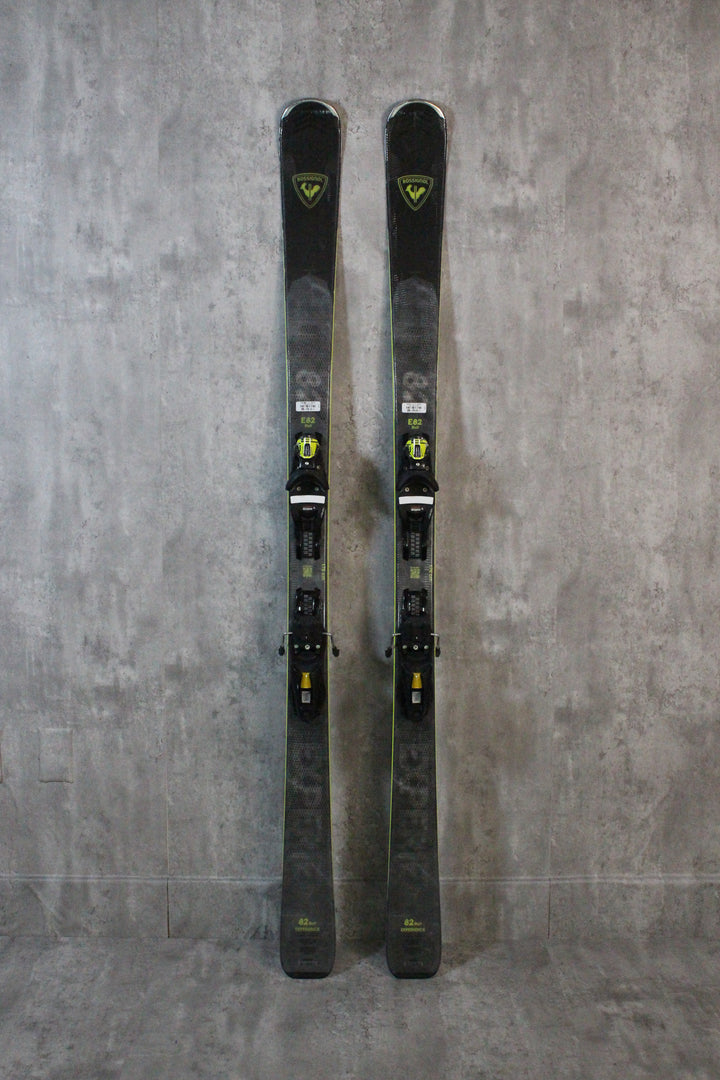 The Rossignol Experience 82 Basalt Skis with Konect SPX12 Bindings offer a lightweight, agile ride for all-resort skiing. Featuring a Paulownia wood core and basalt layers for vibration absorption, they ensure smooth turns and excellent edge control. The 82mm waist balances quick edge-to-edge response with versatility. Available as used skis in Park City.