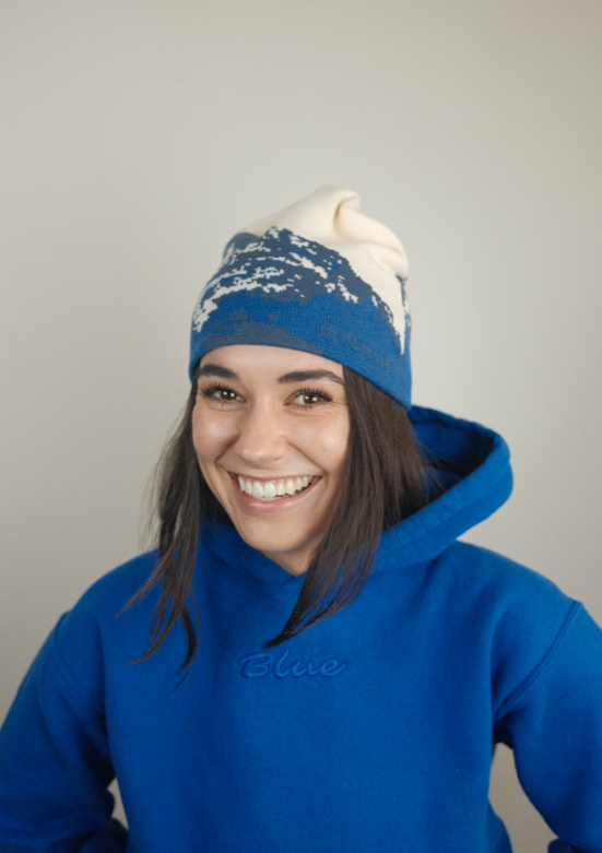 Blue Bison Mountain Peaks Skull Cap