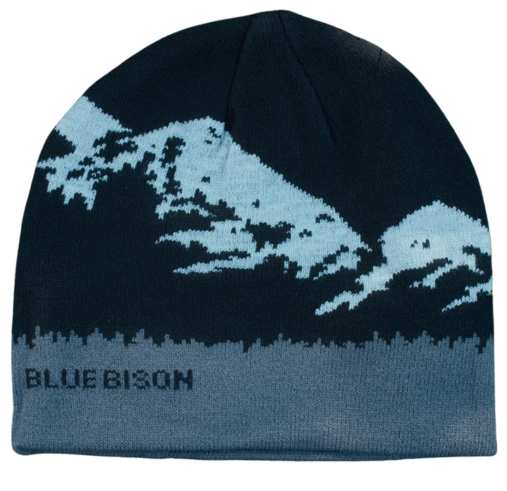 Blue Bison Mountain Peaks Skull Cap