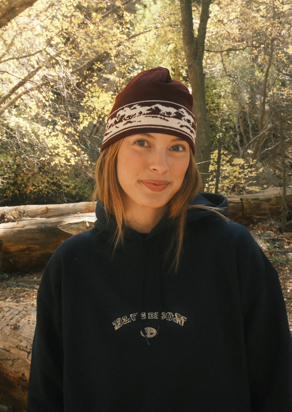 Blue Bison Mustang Skull Cap